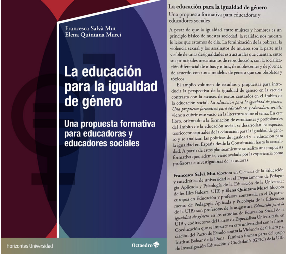 Presentació del llibre “La educación para la igualdad de género”